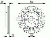 Disc frana CITROËN DS3 Cabriolet (2013 - 2015) BOSCH 0 986 479 R63