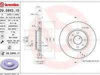 Disc frana CITROËN NEMO caroserie (AA_) (2008 - 2020) BREMBO 09.5843.11