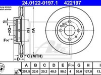 Disc frana CITROËN NEMO caroserie (AA_) (2008 - 2020) ATE 24.0122-0197.1