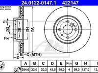 Disc frana CITROËN NEMO combi (2009 - 2020) ATE 24.0122-0147.1