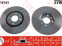 Disc frana CITROËN XANTIA (X1) (1993 - 1998) TRW DF4141