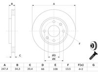 Disc frana CITROEN AX 1991-1996 BOSCH 0986478370