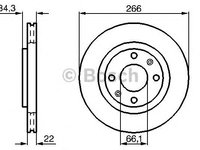 Disc frana CITROEN BERLINGO (MF) - OEM - BOSCH: 0986478618|0 986 478 618 - Cod intern: W02651594 - LIVRARE DIN STOC in 24 ore!!!