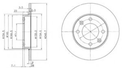 Disc frana CITROEN C2 (JM) (2003 - 2016) DELP