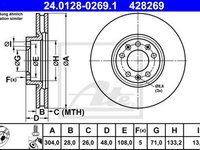 Disc frana CITROEN C4 Grand Picasso II ATE 24012802691