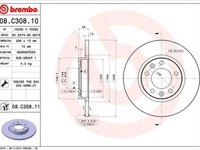 Disc frana CITROEN C4 Grand Picasso II BREMBO 08C30810