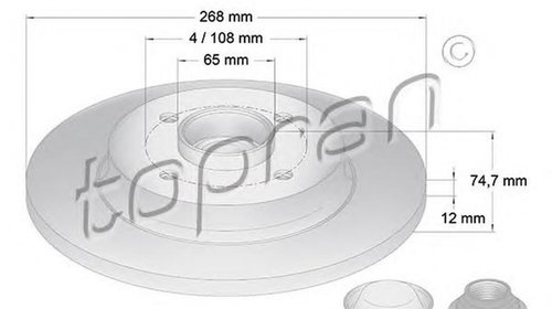 Disc frana CITROEN C4 II B7 TOPRAN 722600