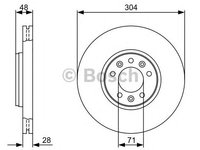 Disc frana CITROEN C5 III Break (TD_) - OEM - BOSCH: 0986479C53|0 986 479 C53 - W02362731 - LIVRARE DIN STOC in 24 ore!!!