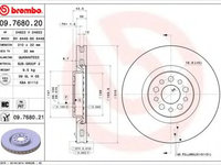 Disc frana CITROEN C8 (EA, EB) (2002 - 2016) BREMBO 09.7680.21 piesa NOUA