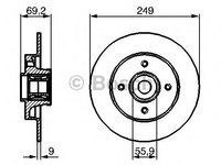 Disc frana CITROEN DS3 Cabriolet - OEM - BOSCH: 0986479275|0 986 479 275 - Cod intern: W02653175 - LIVRARE DIN STOC in 24 ore!!!