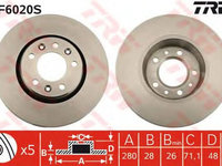 Disc frana CITROEN JUMPY TRW DF6020S PieseDeTop