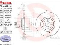 Disc frana CITROEN NEMO caroserie (AA) (2008 - 2016) BREMBO 09.4939.11 piesa NOUA