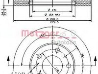 Disc frana Citroen RELAY bus (230P), FIAT DUCATO caroserie (230L), PEUGEOT BOXER bus (230P) - METZGER 24535 E