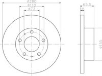 Disc frana Citroen RELAY bus (230P), FIAT DUCATO caroserie (230L), PEUGEOT BOXER bus (230P) - HELLA PAGID 8DD 355 104-391