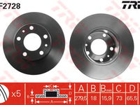 Disc frana CITROEN RELAY platou/sasiu (244) - OEM - TRW: DF2728 - Cod intern: W02292653 - LIVRARE DIN STOC in 24 ore!!!