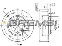 Disc frana CITROEN SAXO S0 S1 BREMSI DBA244S