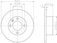 Disc frana CITROEN XANTIA COMBI 251X12 - OEM - MEYLE ORIGINAL GERMANY: 11-15 523 0038|11-155230038 - W02361846 - LIVRARE DIN STOC in 24 ore!!!