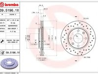 Disc frana CITROEN XSARA (N1) (1997 - 2005) BREMBO 09.5196.1X piesa NOUA