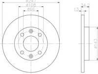 Disc frana Citroen XSARA (N1), Citroen XSARA cupe (N0), PEUGEOT 206 hatchback (2A/C) - MINTEX MDC1010