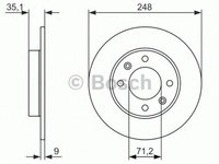 Disc frana CITROEN XSARA PICASSO N68 BOSCH 0986479888