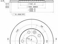 Disc frana DACIA DUSTER, RENAULT DUSTER - BREMBO 09.B463.10