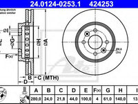 Disc frana DACIA LODGY (2012 - 2020) ATE 24.0124-0253.1