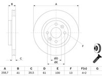 Disc frana DACIA LOGAN 2004-n/a BOSCH 0986478124