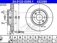 Disc frana DACIA LOGAN II (2012 - 2020) ATE 24.0122-0289.1