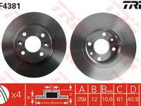 Disc frana DACIA LOGAN II TRW DF4381 PieseDeTop