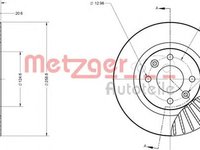 Disc frana DACIA LOGAN LS METZGER 6110551