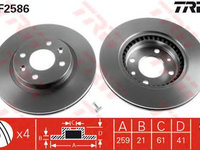 Disc frana DACIA LOGAN (LS_) - OEM - TRW: DF2586 - Cod intern: W02365944 - LIVRARE DIN STOC in 24 ore!!!