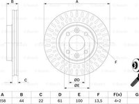 Disc frana DACIA LOGAN MCV II BOSCH 0 986 479 A86