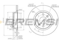 Disc frana DACIA LOGAN MCV II BREMSI DBB502S