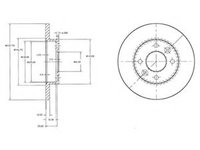 Disc frana DACIA LOGAN MCV (KS) (2007 - 2016) DELPHI BG2217 piesa NOUA