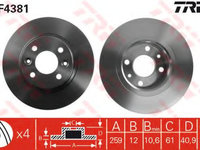 Disc frana DACIA LOGAN MCV (KS_) (2007 - 2016) TRW DF4381