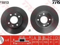 Disc frana DACIA LOGAN MCV (KS) (2007 - 2016) TRW DF1013 piesa NOUA