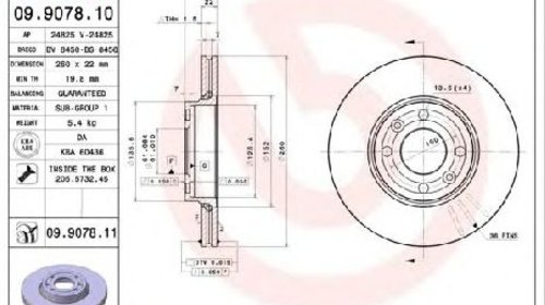 Disc frana DACIA SANDERO 06/2008 - 2019 - pie