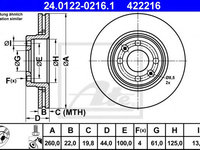 Disc frana DACIA SANDERO (2008 - 2020) ATE 24.0122-0216.1