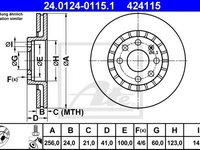 Disc frana DAEWOO CIELO (KLETN) (1995 - 1997) ATE 24.0124-0115.1 piesa NOUA