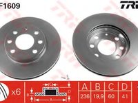 Disc frana DAEWOO CIELO limuzina (KLETN) (1995 - 2008) TRW DF1609 piesa NOUA