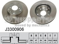 Disc frana DAEWOO LEGANZA (KLAV) (1997 - 2004) NIPPARTS J3300906 piesa NOUA