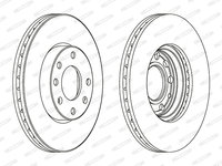 Disc frana DDF1041C FERODO pentru Opel Astra