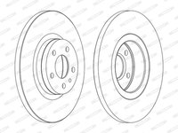 Disc frana DDF1057C FERODO pentru Alfa romeo 147 2001 2002 2003 2004 2005 2006 2007