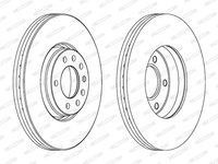 Disc frana DDF1261C FERODO pentru Opel Astra Opel Corsa Opel Zafira