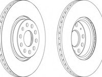 Disc frana DDF1305 FERODO pentru Vw Passat Seat Alhambra Seat Leon Vw Touran Vw Caddy Skoda Superb Vw Jetta Vw Vento Vw Sharan Audi A3 Audi Tt Vw Golf Vw Tiguan Skoda Yeti Vw Eos Vw Cc Vw Beetle Vw Novo Audi Q3