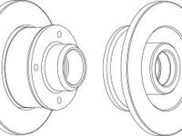 Disc frana DDF137C-1 FERODO pentru Vw Golf Vw Rabbit Vw Carat Vw Corsar Vw Passat Vw Quantum Vw Santana Vw Scirocco Vw Corrado Vw Jetta Vw Vento Seat Toledo Seat Ibiza Seat Cordoba Vw Derby Vw Flight Vw Polo