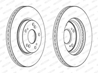 Disc frana DDF1539 FERODO pentru Honda Ballade Honda Civic Honda Edix Honda Fr-v