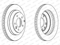 Disc frana DDF1580C FERODO pentru Vw Touareg Audi Q7