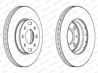 Disc frana DDF1603 FERODO pentru Hyundai I20 Hyundai Accent Hyundai Solaris Kia Rio Hyundai Verna