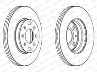 Disc frana DDF1603C FERODO pentru Hyundai I20 Kia Rio Hyundai Accent Hyundai Solaris Hyundai Verna